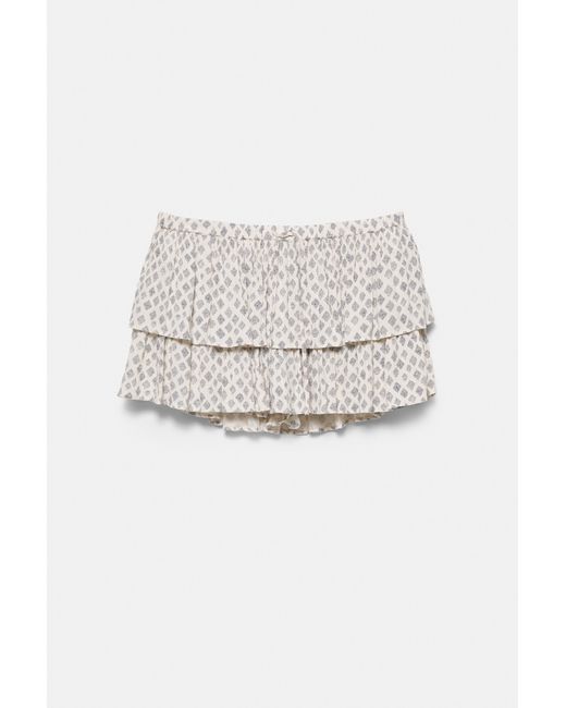 Pull&Bear Broekrok Met Volant in het White