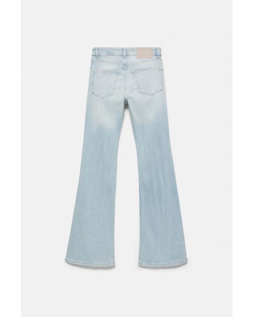 Pull&Bear Skinny Flared Jeans in het Blue