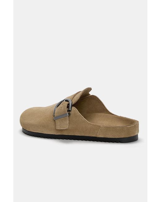 Pull&Bear Brown Buckled Leather Clogs
