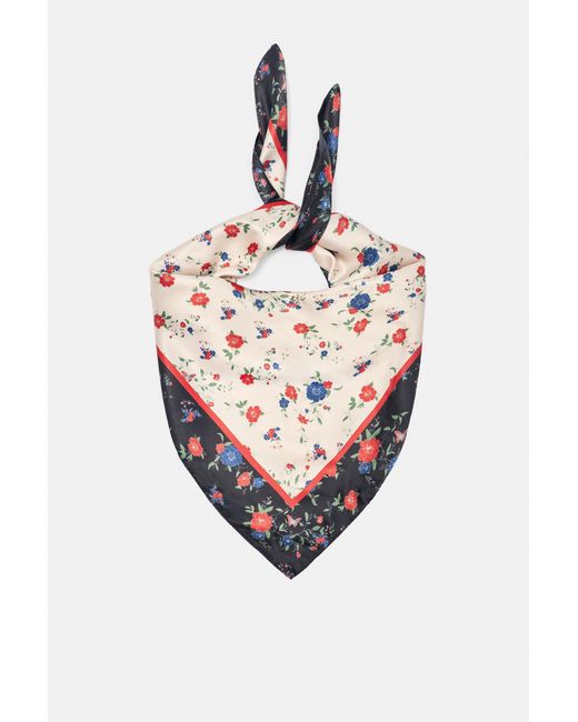 Pull&Bear White Floral Satin Scarf