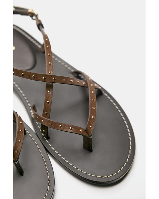 Pull&Bear Blue Flat Studded Sandals