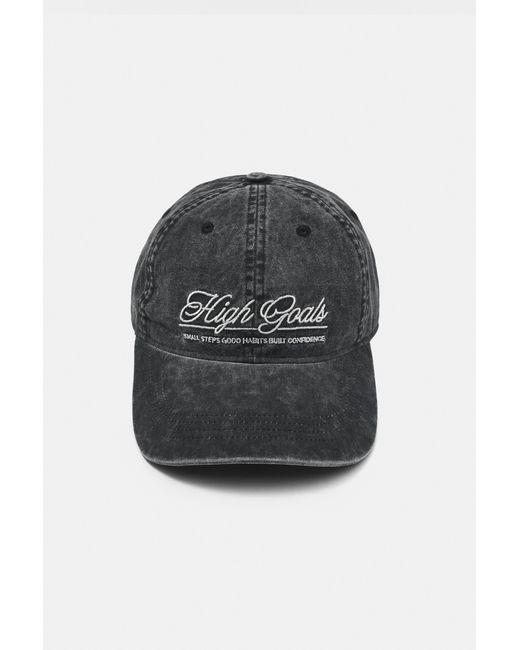 Pull&Bear Black High Goals Embroidered Cap for men