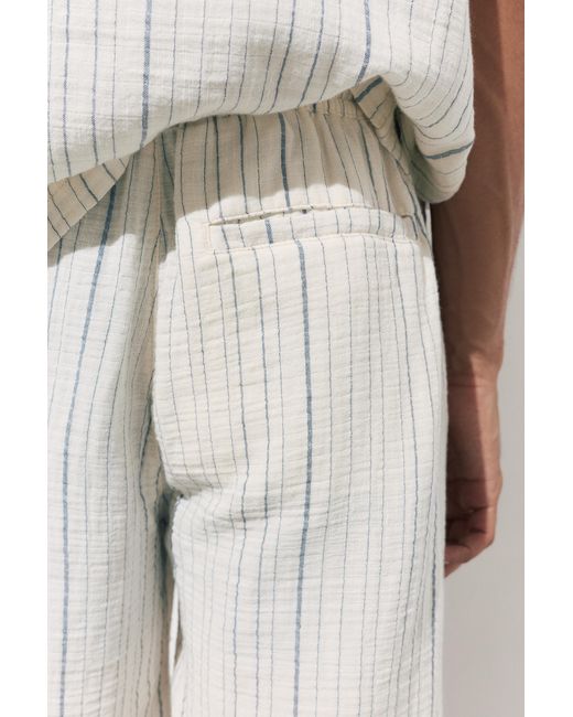 Pull&Bear Natural Striped Jogger Bermuda Shorts for men