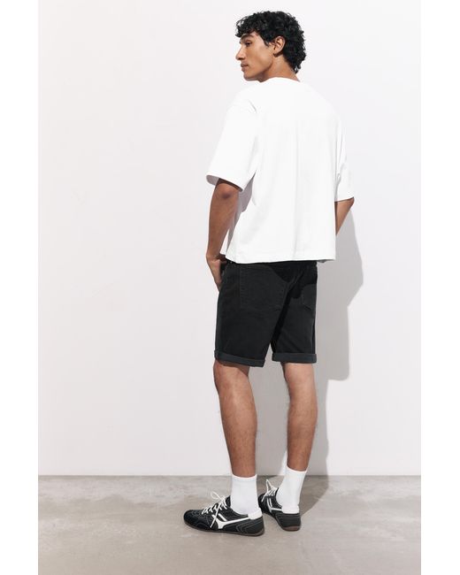 Bermuda Jeans Slim Basic di Pull&Bear in Black da Uomo