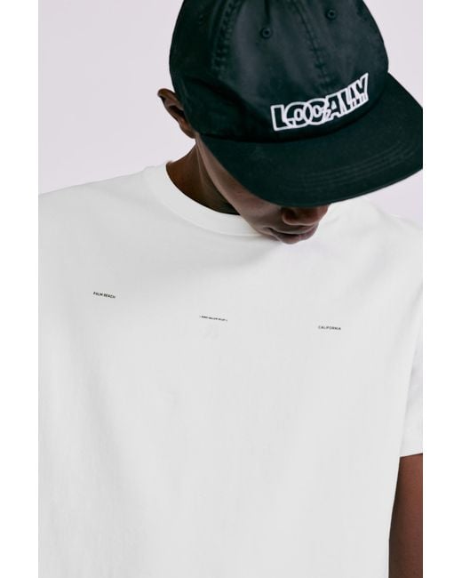 Pull&Bear White Muscle Fit Slogan T-Shirt for men