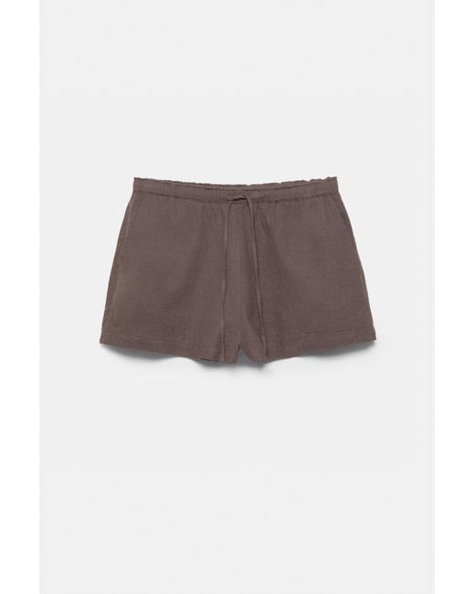 Pull&Bear Multicolor Linen Blend Shorts