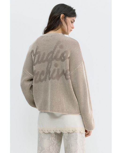 Maglia A Costine Con Filo A Contrasto di Pull&Bear in Gray