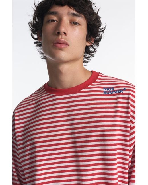 Pull&Bear Blue Striped Stwd T-Shirt for men