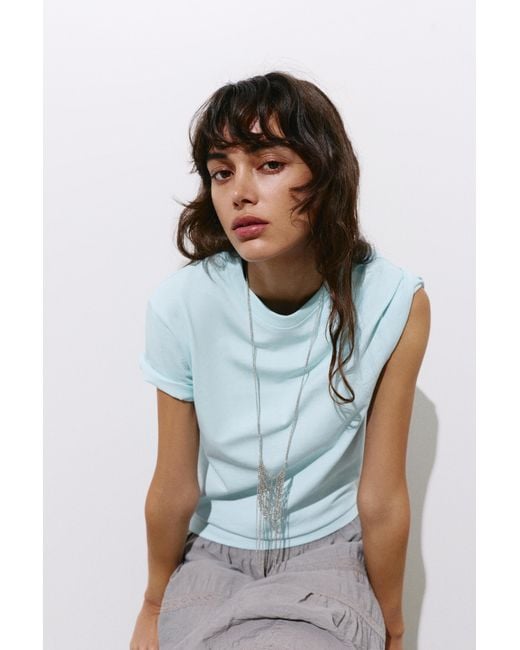 Pull&Bear White Basic Short Sleeve T-Shirt