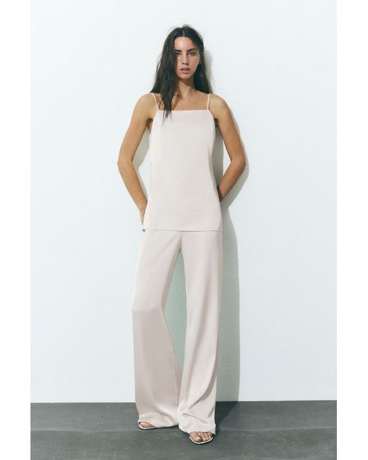 Pull&Bear Brown Satin Strappy Top