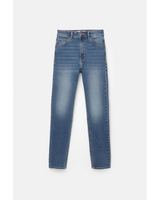Pull&Bear Blue High-Waist Skinny Jeans