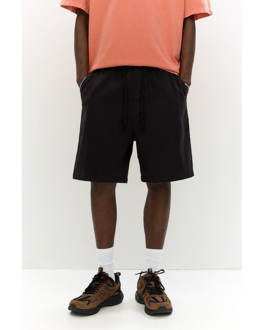 Pull&Bear Black Basic Bermuda Shorts With Drawstrings for men
