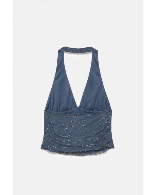 Top Halter di Pull&Bear in Blue