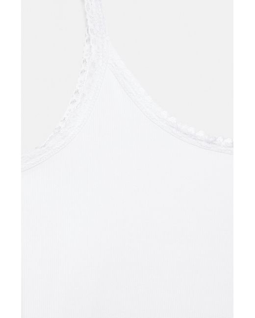 Canotta Con Pizzo di Pull&Bear in White