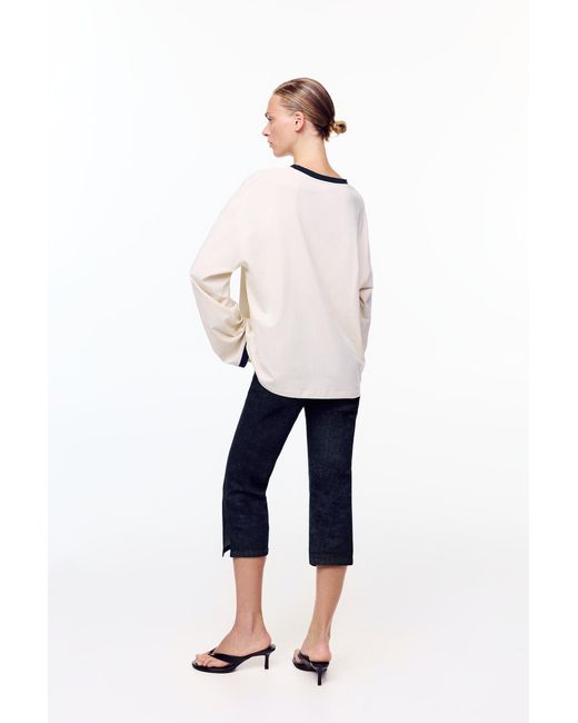 Pull&Bear White Long Sleeve Graphic T-Shirt