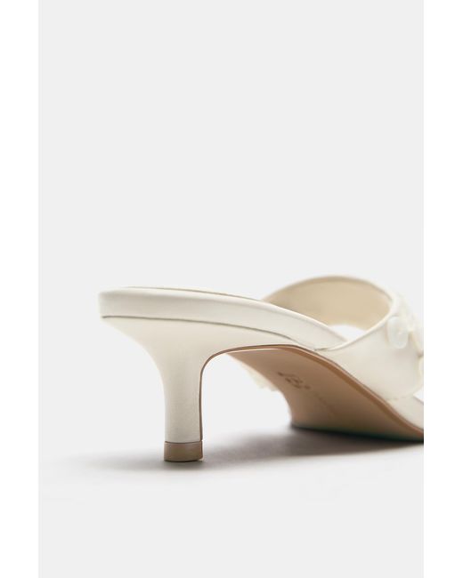 Pull&Bear Blue Heeled Sandals With Button Detail