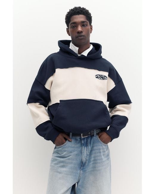 Pull&Bear Blue Stwd Studio Panel Hoodie for men