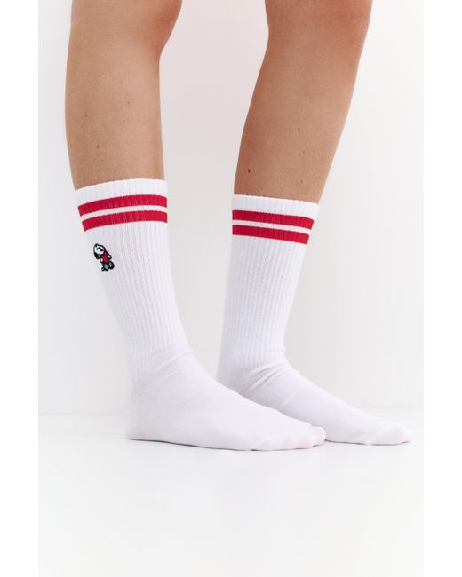 Pull&Bear White Peanuts Sports Socks
