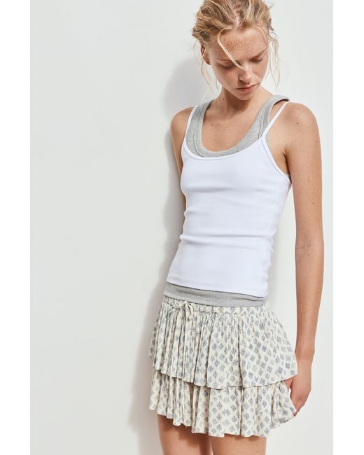 Pull&Bear White Skort With Ruffles