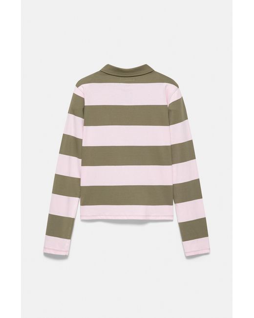 Pull&Bear Gray Langarm-Poloshirt
