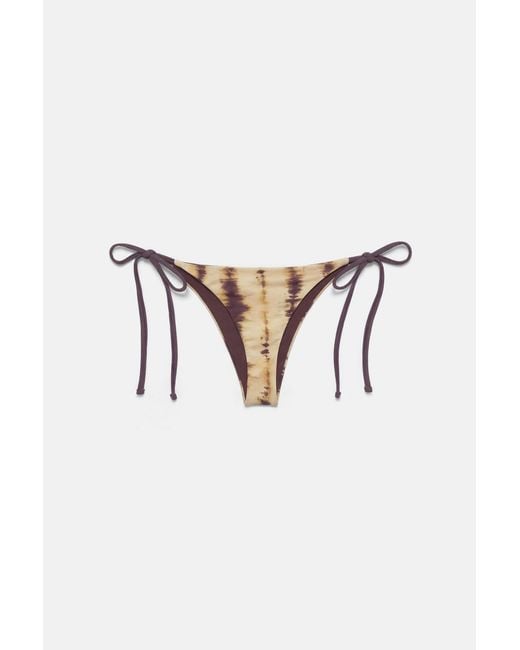 Pull&Bear Blue Tie-Dye Bikini Bottoms With Ties