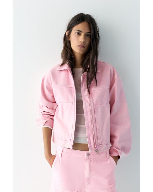 Pull&Bear Pink Utility Jacket