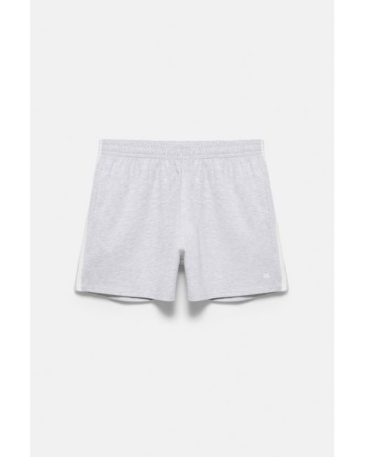 Pull&Bear White Sports Shorts With Side Stripes