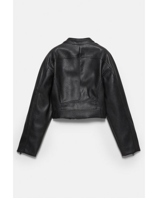 Pull&Bear Black Faux Leather Biker Jacket
