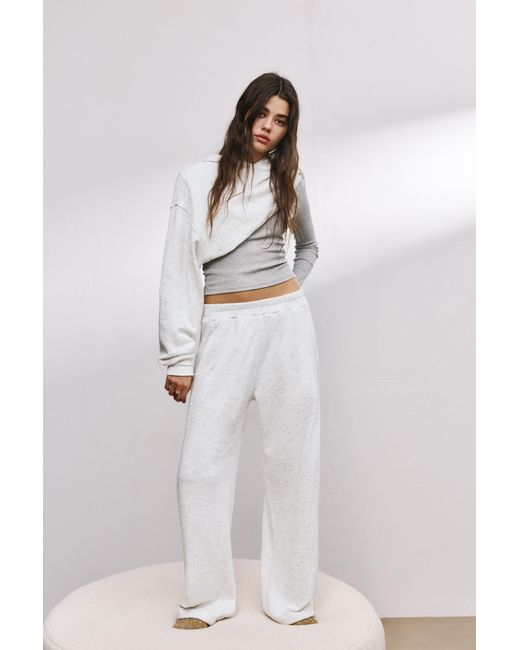 Pull&Bear White Soft Touch Jogging Bottoms