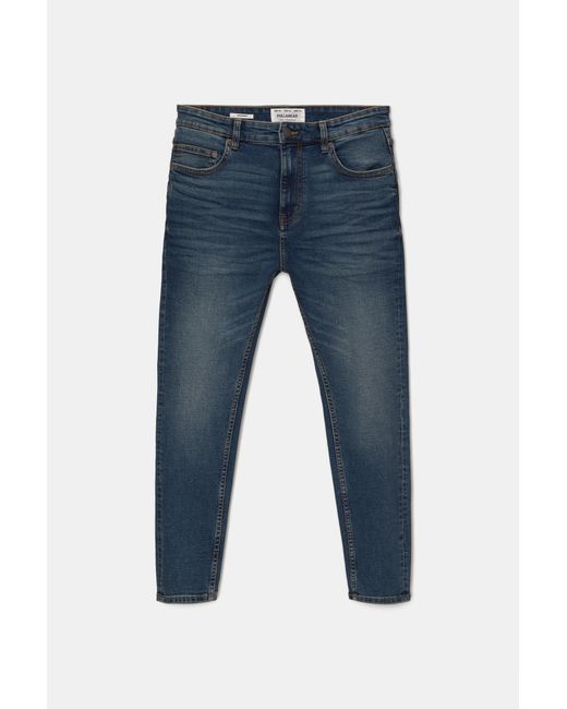 Pull&Bear Black Washed Carrot-Fit Jeans for men