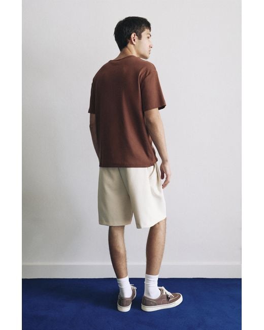 Pull&Bear Gray Double-Pleat Smart Bermuda Shorts for men