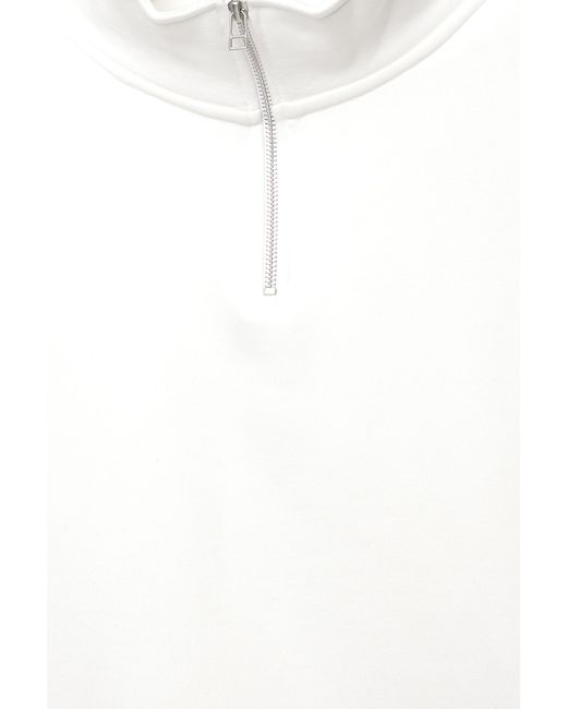 Pull&Bear White Basic Quarter-Zip Sweatshirt for men