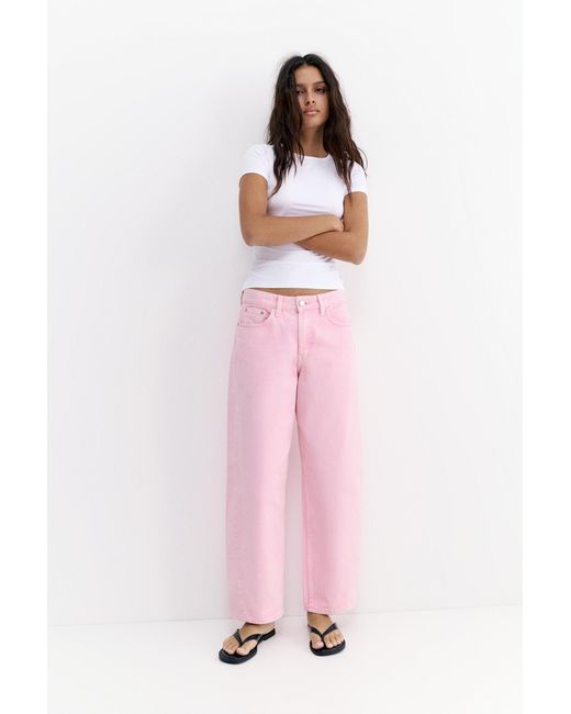 Pull&Bear Black Low-Rise Barrel Jeans