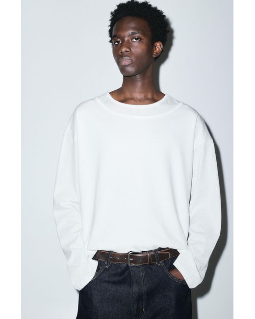 Pull&Bear Black Leather Effect Belt With Stitching for men