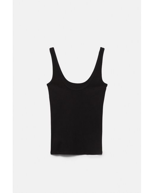 Pull&Bear Tanktop Met Modal in het Black