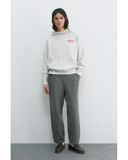 Pull&Bear White Crew Studios Hoodie