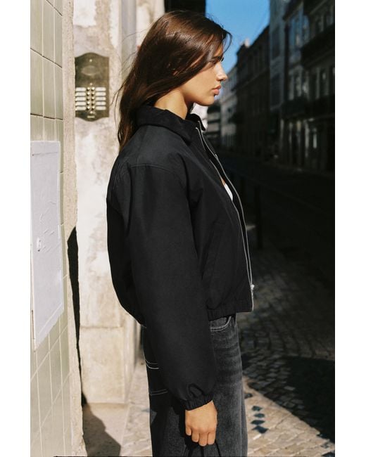 Pull&Bear Gewaxt Bomberjack in het Black