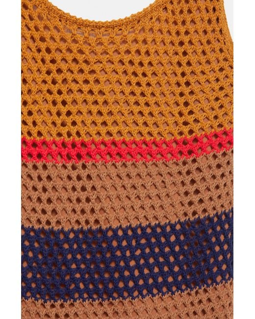 Pull&Bear Blue Short Striped Crochet Dress