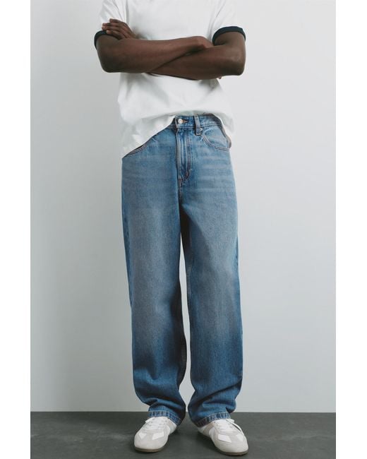 Pull&Bear Blue Baggy Jeans for men
