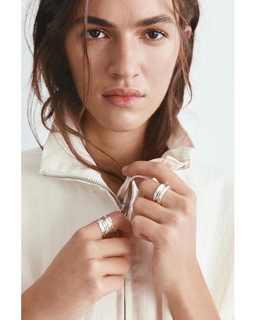 Lot De 2 Bagues Texturées Pull&Bear en coloris Gray