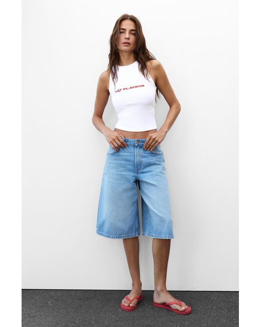 Pull&Bear White Chilli Print Tank Top