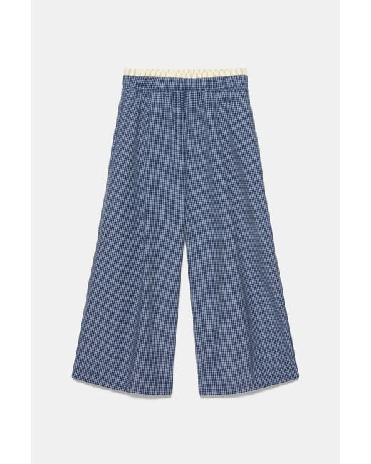 Pull&Bear Pyjamalook Broek Met Ruitjes En Plooien in het Gray