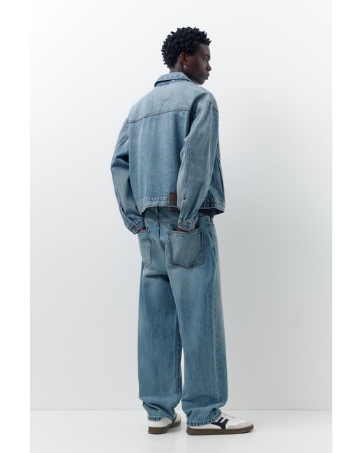 Pull&Bear Blue Denim Trucker Jacket for men