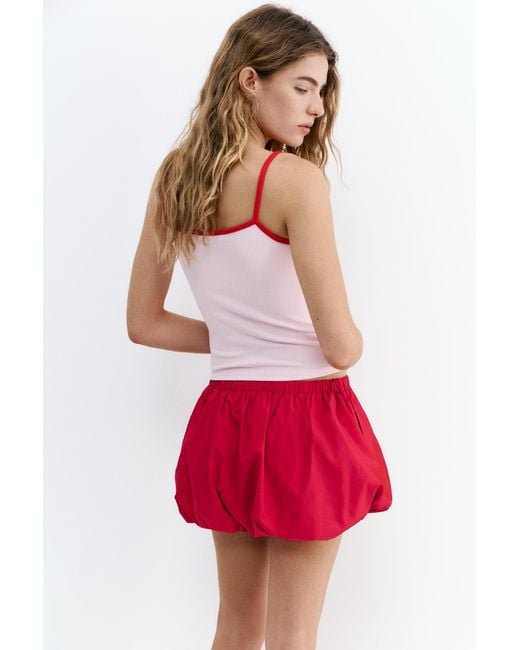 Pull&Bear Red Stwd Fine Strap Top