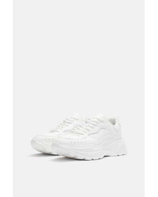 Pull&Bear White Chunky Trainers