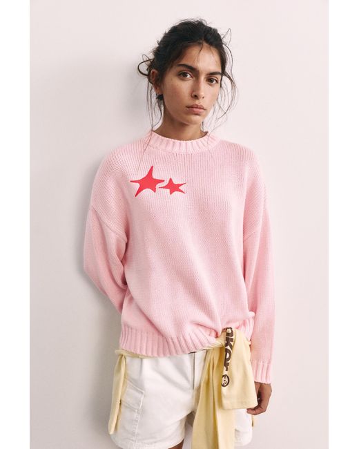 Pull Oversize Étoiles Pull&Bear en coloris Pink