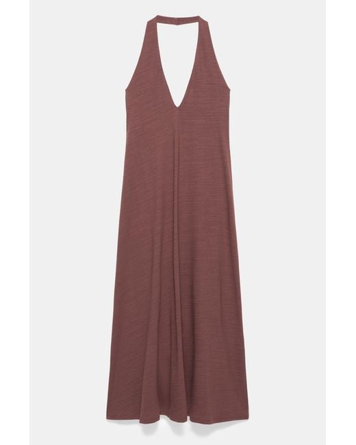 Pull&Bear Gray Halter Midi Dress