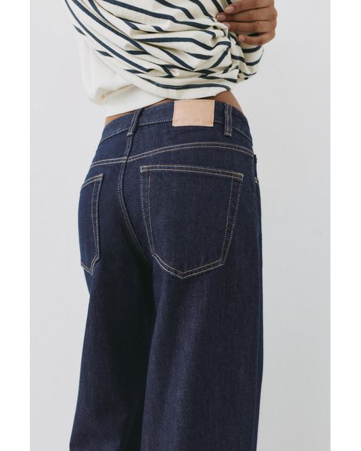 Pull&Bear Blue High-Waist Wide-Leg Jeans