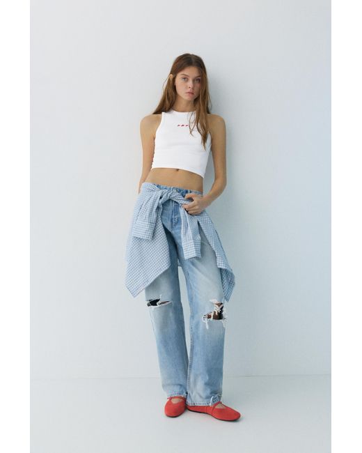 Débardeur Étoiles Pull&Bear en coloris Blue