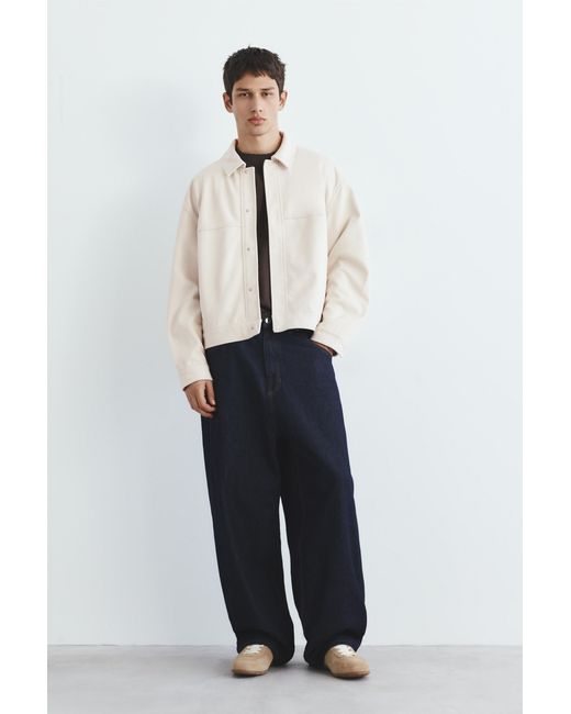 Pull&Bear White Textured Jacket for men